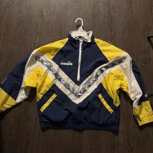 Diadora vintage blue and yellow jacket.
